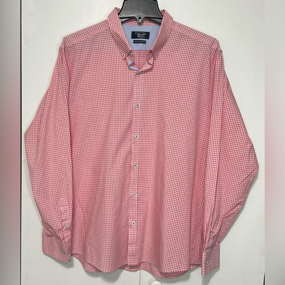 Penguin Heritage Slim Fit Men Red White Check Business Casual Button Up 17 33/35 - Picture 1 of 10
